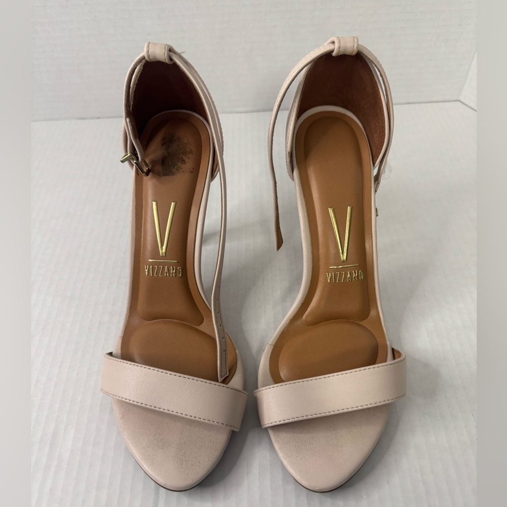 Vizzano Women's Cream Heeled Sandals Sz 7